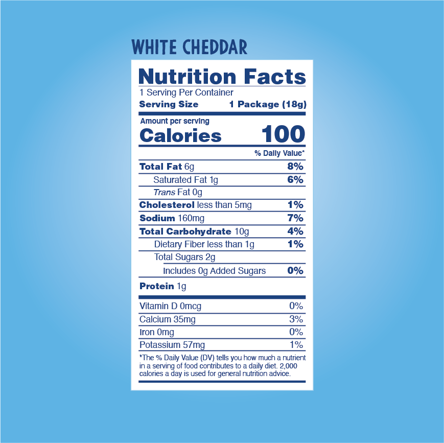 White Cheddar Single Serve Pack - 24 pack, .65oz bags