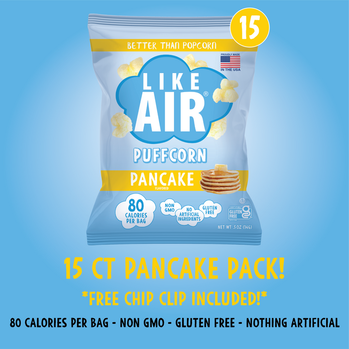 Pancake Puffcorn Single Serve  - 15 bags - Like Air Puffcorn